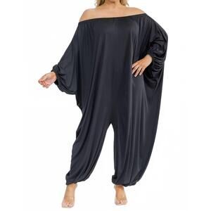 NEW KAREN T DESIGN long sleeve harem jumpsuit - plus in black